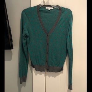 CAbi Teal polka dot cardigan